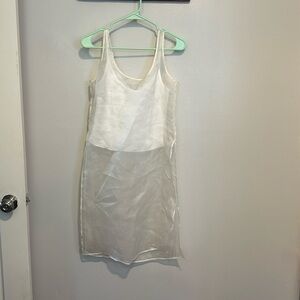Charactere silk sheer tunic with built in white crop top